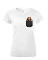 Dámské tričko Afghánský chrt v kapsičce - kvalitní tisk a rychlé dodání