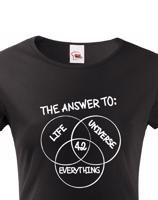 Dámské tričko Answer is 42 - triko z románu Stopařův průvodce galaxií