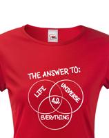 Dámské tričko Answer is 42 - triko z románu Stopařův průvodce galaxií