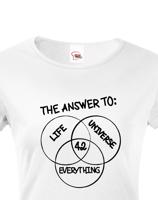 Dámské tričko Answer is 42 - triko z románu Stopařův průvodce galaxií