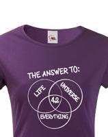 Dámské tričko Answer is 42 - triko z románu Stopařův průvodce galaxií