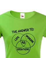 Dámské tričko Answer is 42 - triko z románu Stopařův průvodce galaxií