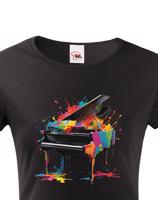 Dámské tričko - barevný klavír - živý potisk na triko