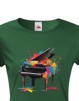 Dámské tričko - barevný klavír - živý potisk na triko