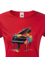 Dámské tričko - barevný klavír - živý potisk na triko