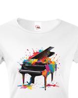 Dámské tričko - barevný klavír - živý potisk na triko
