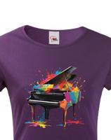 Dámské tričko - barevný klavír - živý potisk na triko