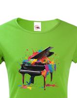 Dámské tričko - barevný klavír - živý potisk na triko