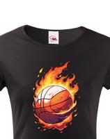 Dámské tričko - Basketbalový míč - kvalitní potisk na triko