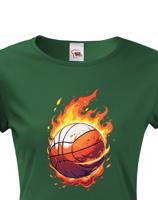 Dámské tričko - Basketbalový míč - kvalitní potisk na triko
