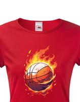 Dámské tričko - Basketbalový míč - kvalitní potisk na triko