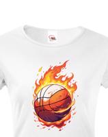 Dámské tričko - Basketbalový míč - kvalitní potisk na triko
