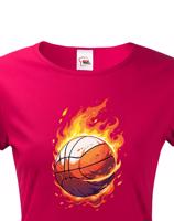 Dámské tričko - Basketbalový míč - kvalitní potisk na triko