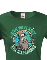 Dámské tričko Bender. Skvělé jako dárek pro milovníky Seriálu Futurama.