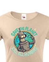 Dámské tričko Bender. Skvělé jako dárek pro milovníky Seriálu Futurama.