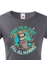 Dámské tričko Bender. Skvělé jako dárek pro milovníky Seriálu Futurama.