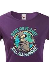 Dámské tričko Bender. Skvělé jako dárek pro milovníky Seriálu Futurama.