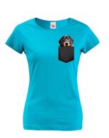 Dámské tričko Black and Tan Coonhound v kapsičce - kvalitní tisk a rychlé dodání
