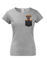 Dámské tričko Boerboel v kapsičce - kvalitní tisk a rychlé dodání
