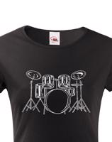 Dámské tričko - bubny - kvalitní potisk na triko