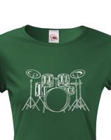 Dámské tričko - bubny - kvalitní potisk na triko