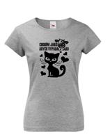 Dámské tričko Chodím jako kráva abych vypadala jako kočka