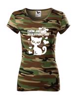 Dámské tričko Cvičím jako kráva abych vypadala jako kočka