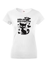 Dámské tričko Cvičím jako kráva abych vypadala jako kočka