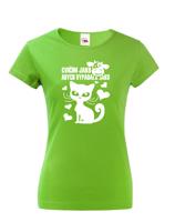 Dámské tričko Cvičím jako kráva abych vypadala jako kočka