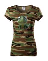 Dámské tričko - dinosaurus - roztomilý barevný motiv s plnými barvami