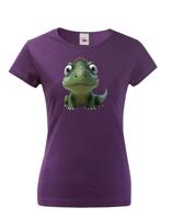 Dámské tričko - dinosaurus - roztomilý barevný motiv s plnými barvami