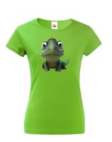 Dámské tričko - dinosaurus - roztomilý barevný motiv s plnými barvami
