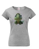 Dámské tričko - dinosaurus - roztomilý barevný motiv s plnými barvami