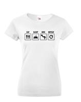 Dámské tričko Eat-sleep-dive-repeat - ideální dárek