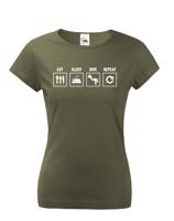 Dámské tričko Eat-sleep-dive-repeat - ideální dárek