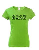 Dámské tričko Eat-sleep-dive-repeat - ideální dárek