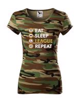 Dámské tričko Eat sleep league repeat - tričko pro fanoušky