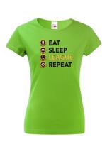 Dámské tričko Eat sleep league repeat - tričko pro fanoušky