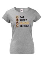 Dámské tričko Eat sleep league repeat - tričko pro fanoušky