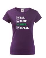 Dámské tričko -Eat sleep weed repeat