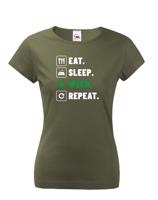 Dámské tričko -Eat sleep weed repeat