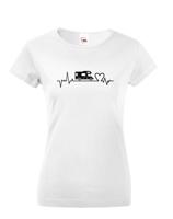 Dámské tričko Ekg obytný vůz - kvalitní tisk a rychlé dodání