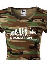 Dámské tričko evoluce fotbalu - ideální dárek pro fotbalistku