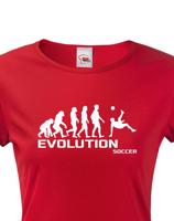 Dámské tričko evoluce fotbalu - ideální dárek pro fotbalistku
