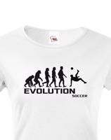 Dámské tričko evoluce fotbalu - ideální dárek pro fotbalistku