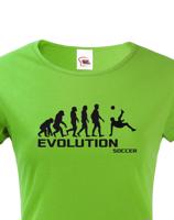 Dámské tričko evoluce fotbalu - ideální dárek pro fotbalistku