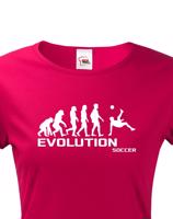 Dámské tričko evoluce fotbalu - ideální dárek pro fotbalistku