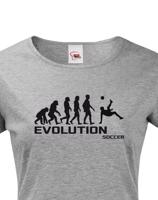 Dámské tričko evoluce fotbalu - ideální dárek pro fotbalistku