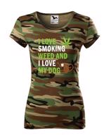 Dámské tričko - I love smoking weed and I love my dog