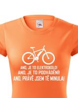 Dámské tričko Jezdím na elektrokole - vtipné originální tričko